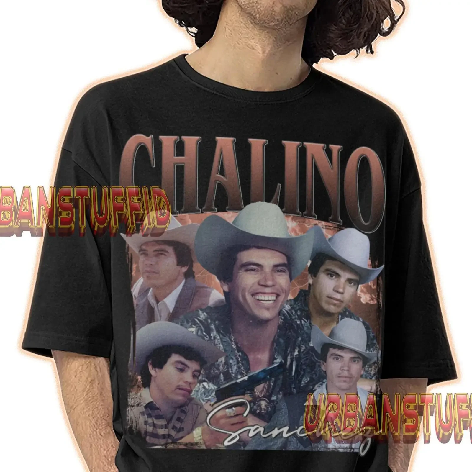 Camiseta Vintage Bootleg Chalino Sánchez Retro para Fans de Rosalino Sánchez Félix Corridos, con Efecto Lavado y Ligeramente Elástica