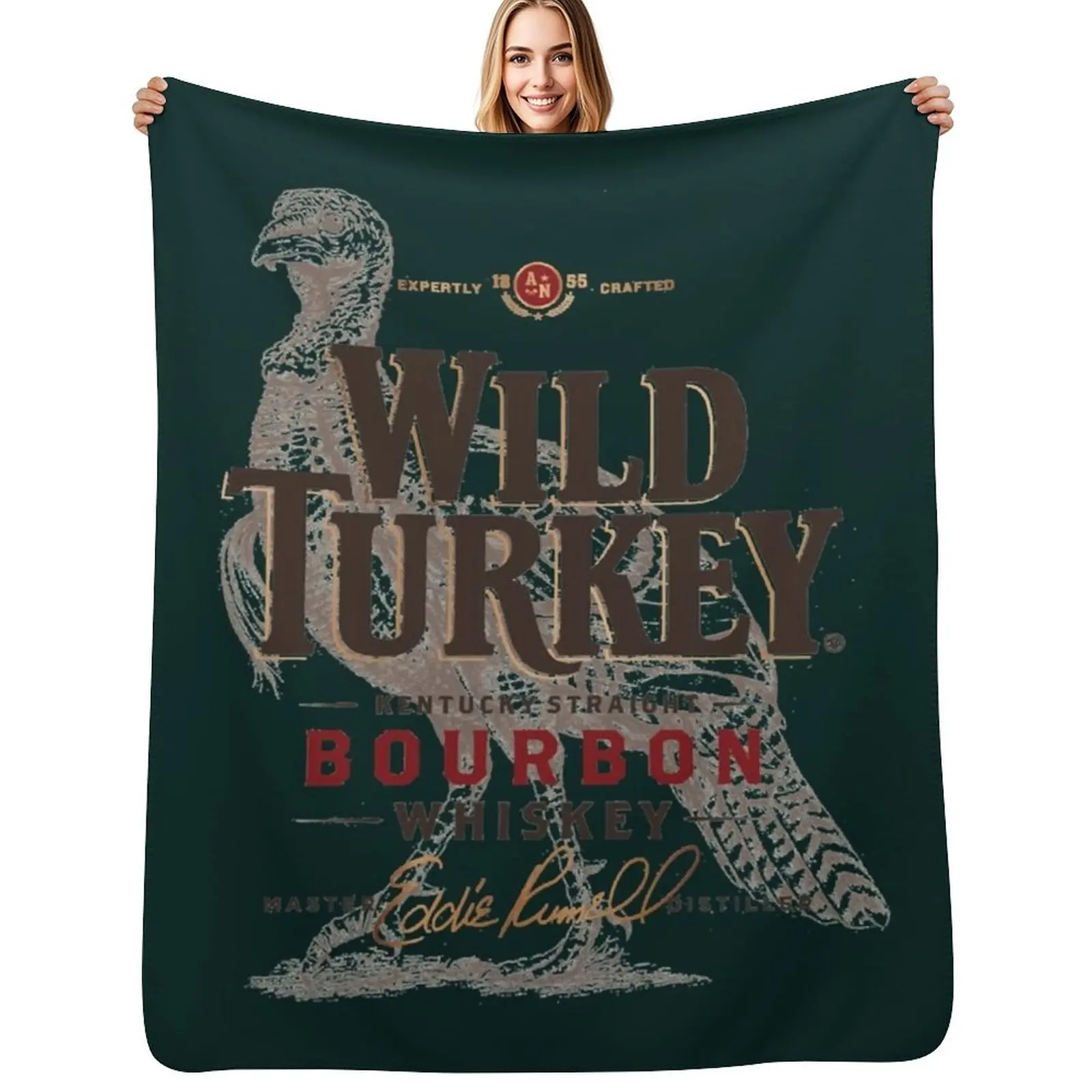 Retro Wild Turkey Premium Throw Blanket Machine Washable Soft Warm Blanket