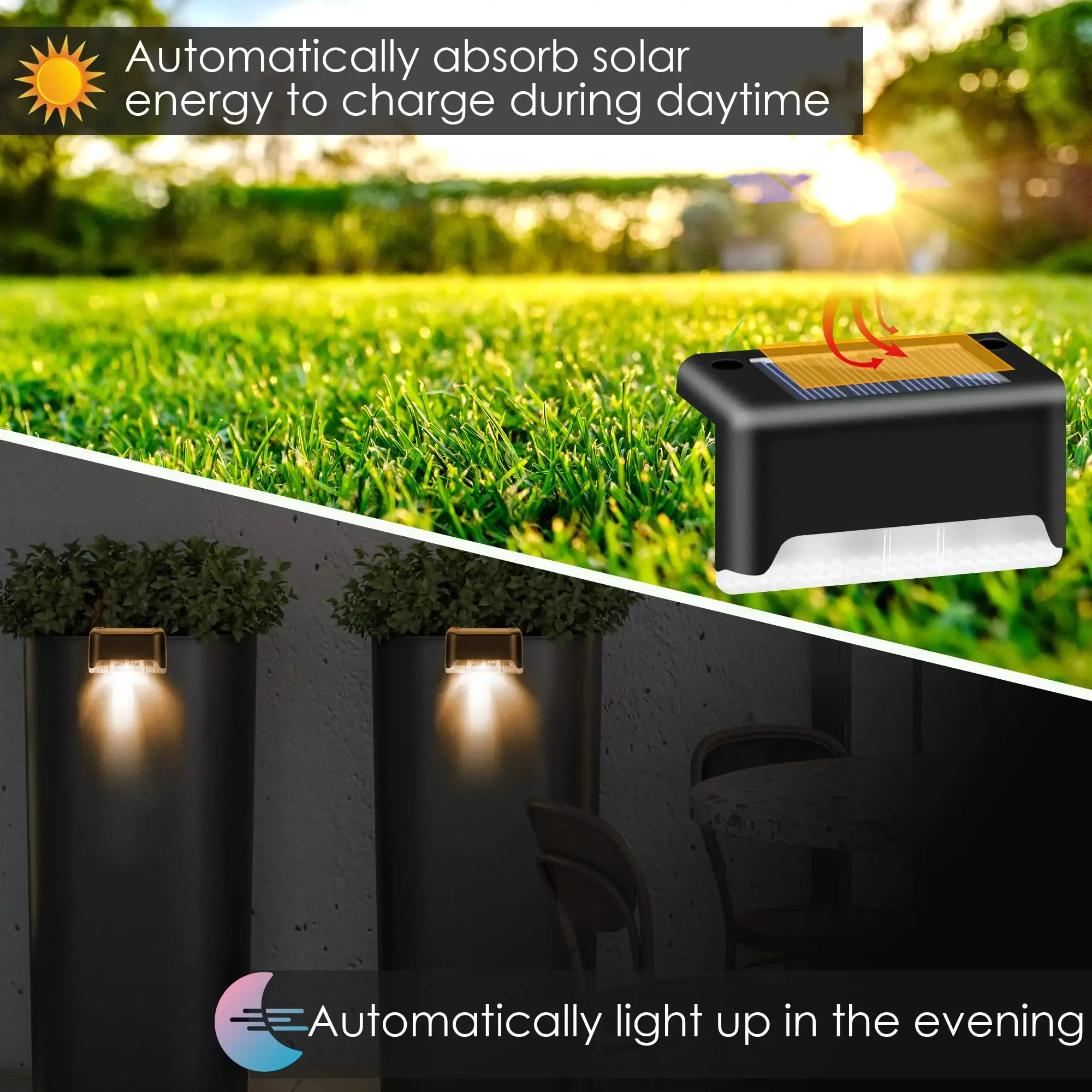 4Pack Solar Pool Side Lights Outdoor LED Deck Lights for Stairs Step Fence Yard Patio Pathway Decor Swimming Pool Night Lights