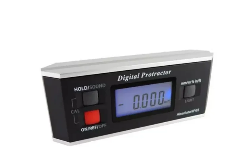 Magnetic V-Slot Digital Inclinometer with Backlit Display – IP65 Waterproof Angle Finder Level for Pipes, Machinery & Automotive