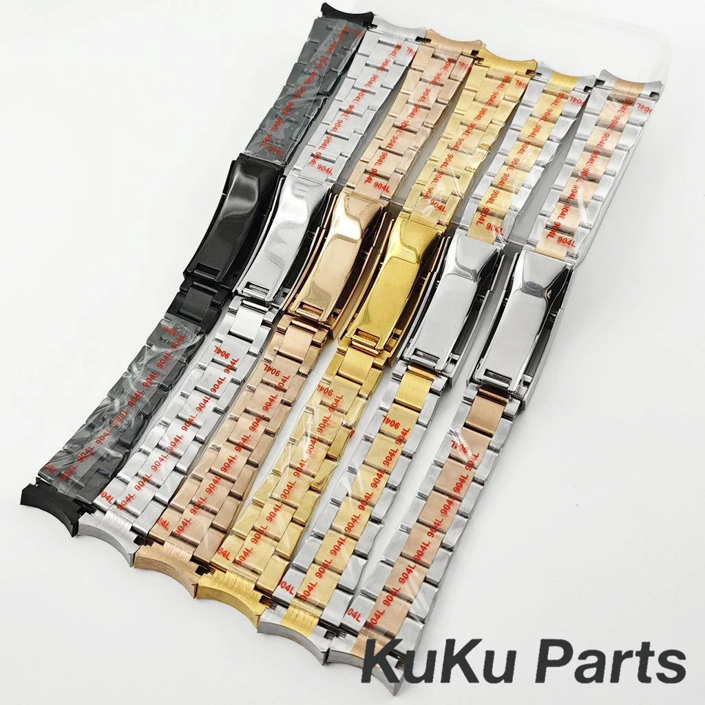 20MM幅ソリッドブレスレット904Lステンレスブラッシュドポリッシュオイスターブレスレットグライドロッククラスプリストバンド（NH35/NH36サブマリーナー風腕時計用）