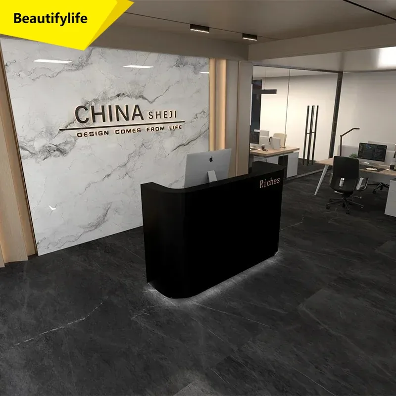 

Стойка ресепшн X188 с дисплеем, кассовый стол, минималистичный пюпитр, современный дизайн, мебель в стиле постмодерн