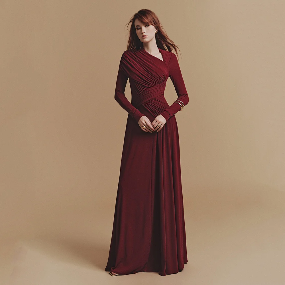 

Customized Long Sleeves Long Evening Dresses Elegant Mermaid Formal Occasion Prom Gowns 2025 Floor Length Prom Dresses