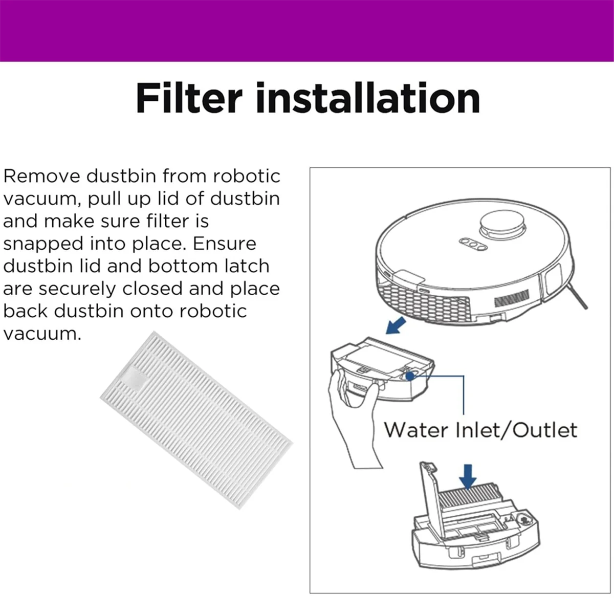 

Replacement Part Accessories Fit for Eureka E10s Robot Vacuum Cleaner Side Brush Hepa Filters Mop Pads
