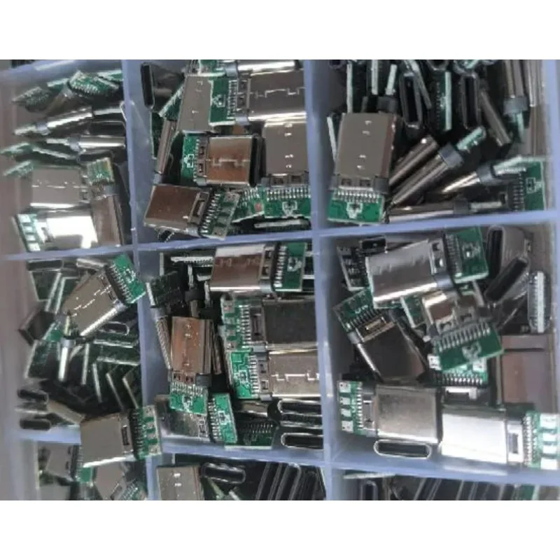 100pcs/lot  Male USB 3.1 TYPE-C Male Splint 8P Plug with PCB Board Wire Type Interface Plug