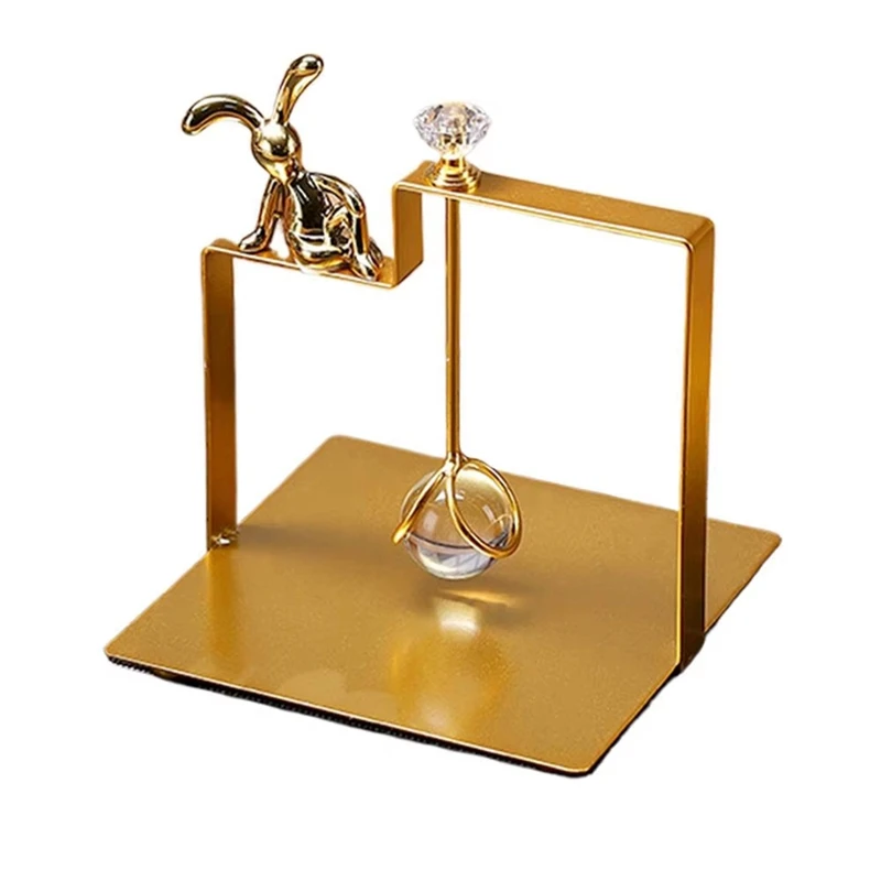 

Y42A-Metal Flat Napkin Holder With Light Luxury Crystal Ball Rustic Tissue Paper Dispenser For Countertop Table Kitchen