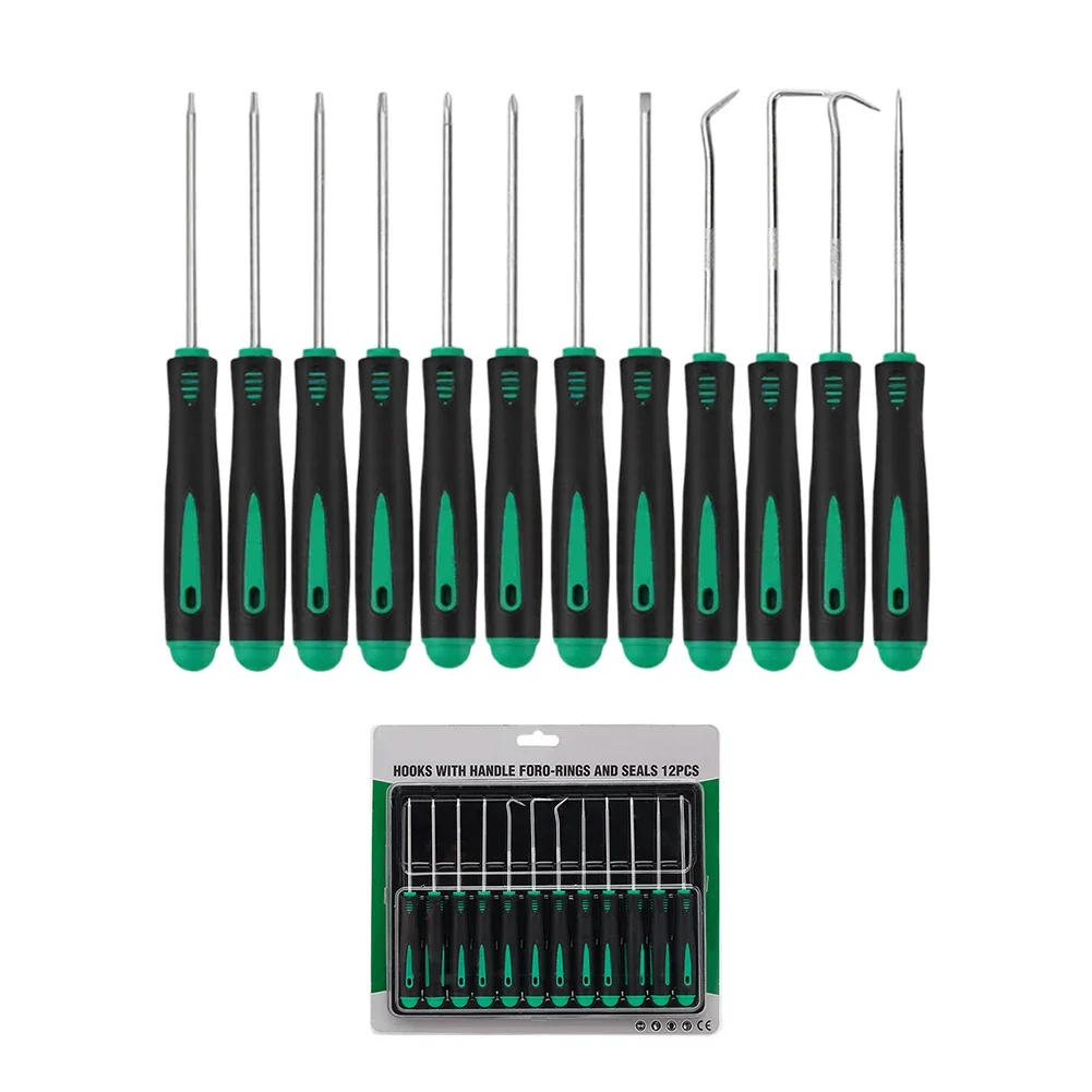 12pcs Car Vehicle Oil Seal Screwdrivers Pick And Hook Set Car Auto Oil Seal O-Ring Seal Gasket Pick Puller Remover Tools Kit
