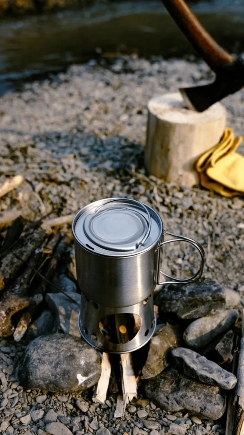 For Multifunctional Outdoor Cooking Cup Single Person Hiking Camping Water Boiling Mini Cook Pot