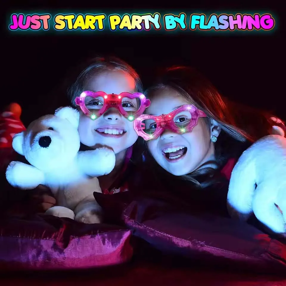 Glow In The Dark Glasses Bulk Led Light Up Glasses 2024 Wedding Decor Party Favors Glow Glasses For Kids Adults Party Supplies - view 4