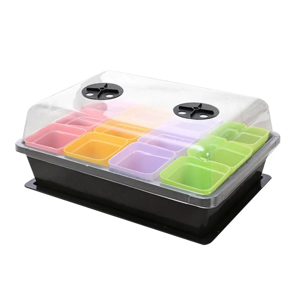 

20Pcs Seedling Tray Plastic Sprouter Tray Rectangular Bud Pot Planting Plate High Budding Rate Ventilated Grid Design for Home