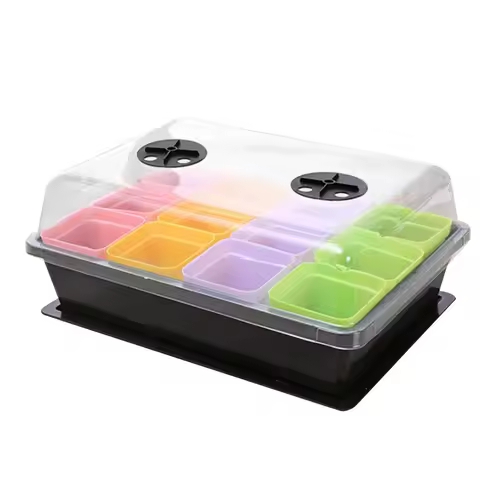 20Pcs Seedling Tray Plastic Sprouter Tray Rectangular Bud Pot Planting Plate High Budding Rate Ventilated Grid Design for Home