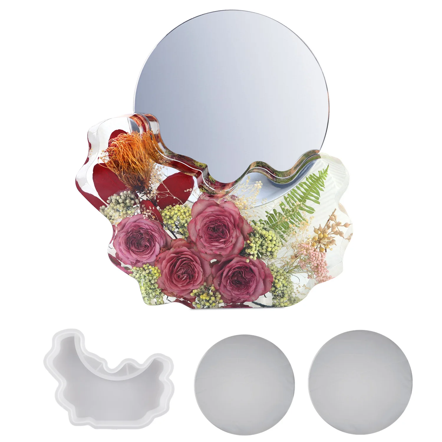 DIY Crystal Epoxy Resin Mold Irregular Geometric Mirror Home Ornaments Makeup Mirror Silicone Molds Decoration Mould