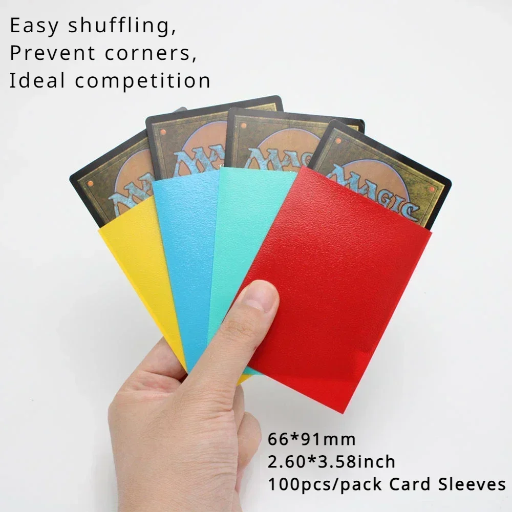 100 PCS 66x91mm Matte Colorful Standard Size Card Sleeves TCG Trading Cards Protector Tarot Shield Board Games Magical Cover PKM