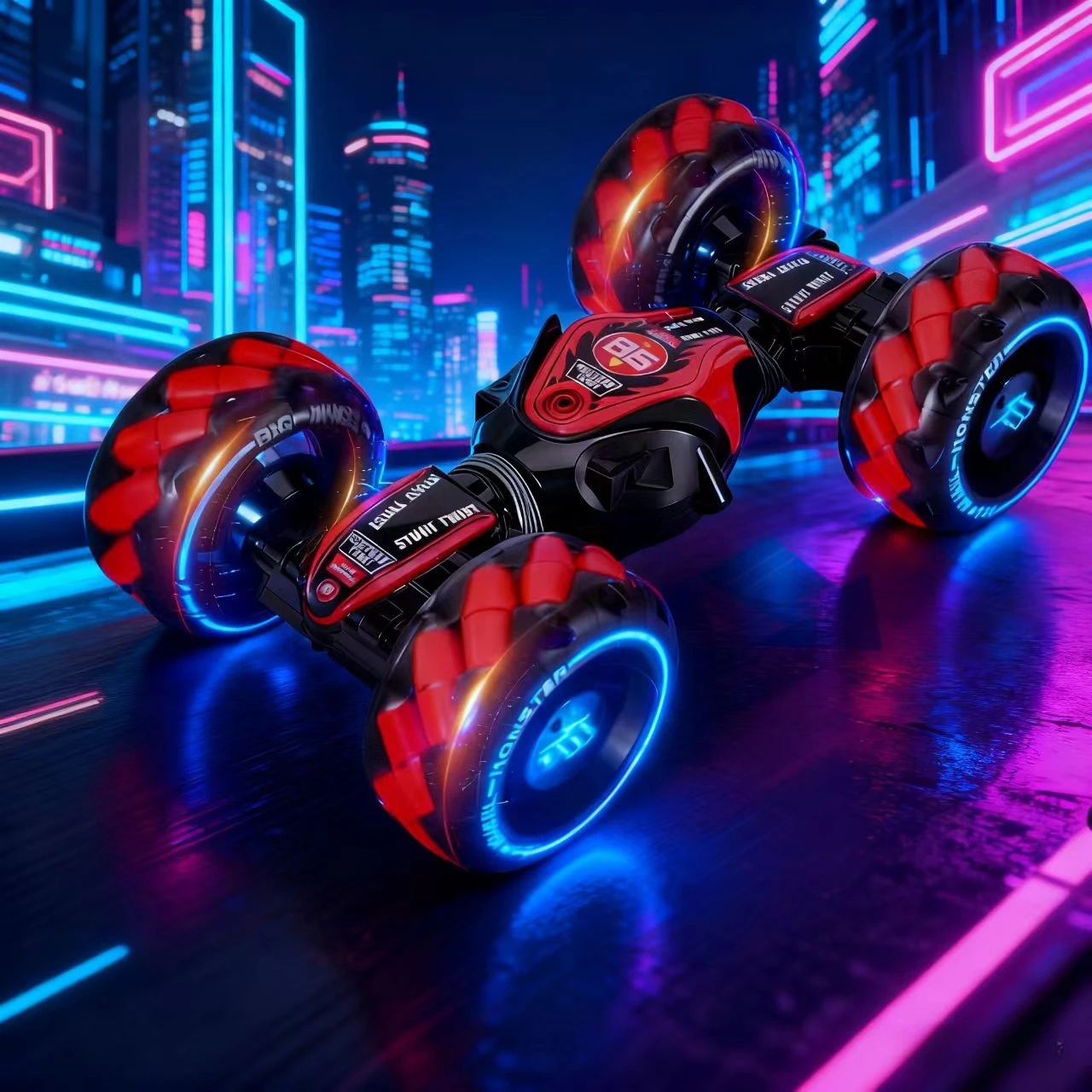 

1:16 2.4G RC Car Radio Gesture Sensing Music Lighting 4WD Stunt Remote Control Car Off-Road Control Boys Children's Toys