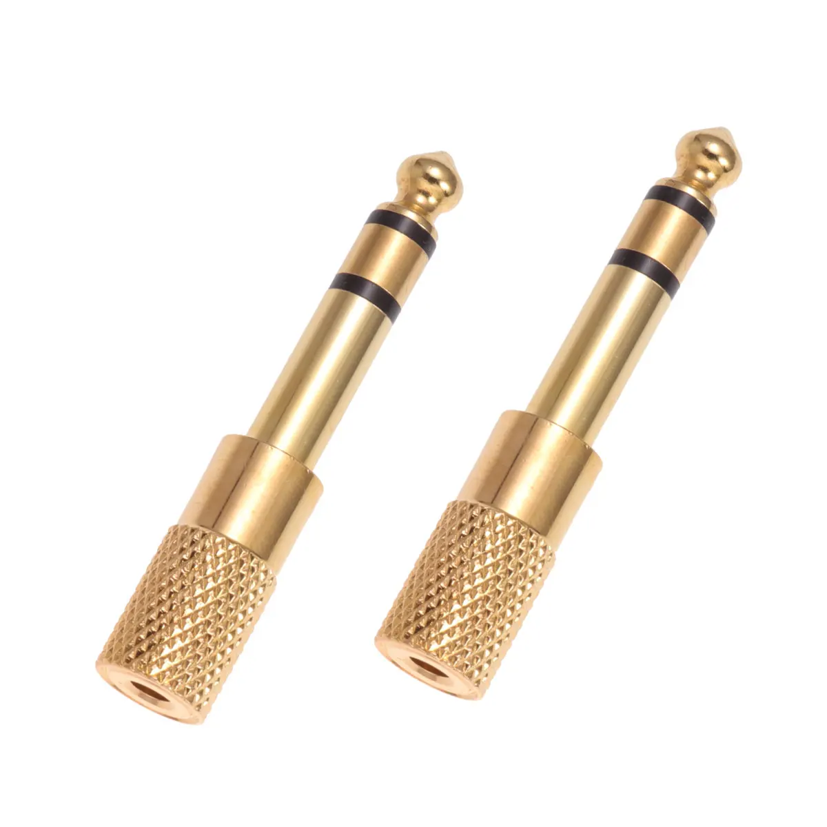

2pcs Audio Converter 3.5mm Male to 6.35mm Female Jack Adapter Durable Metal Stereo Plug Mini Size Audio Equipment