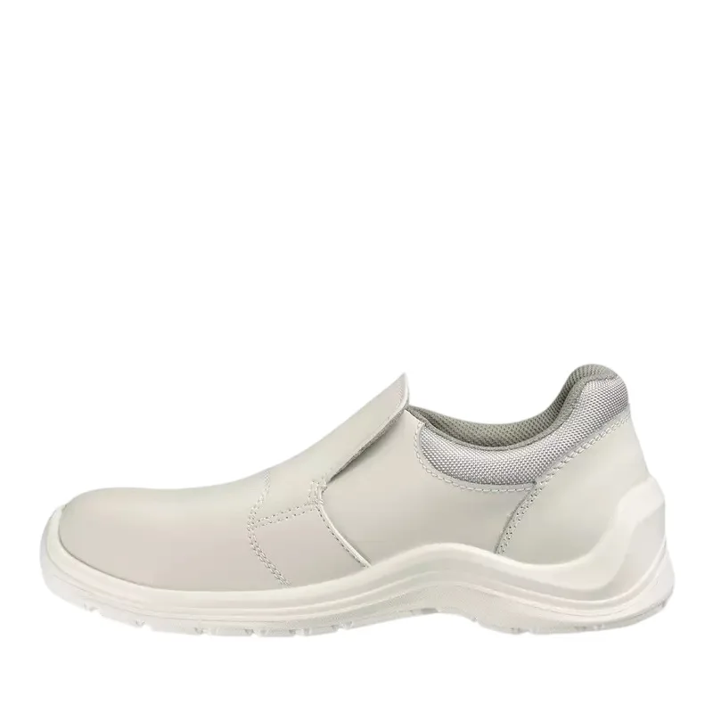 White Safety Work Shoes, Anti Smash Anti Slip Waterproof Footwear for Lab, Clean Room, Hotel Staff