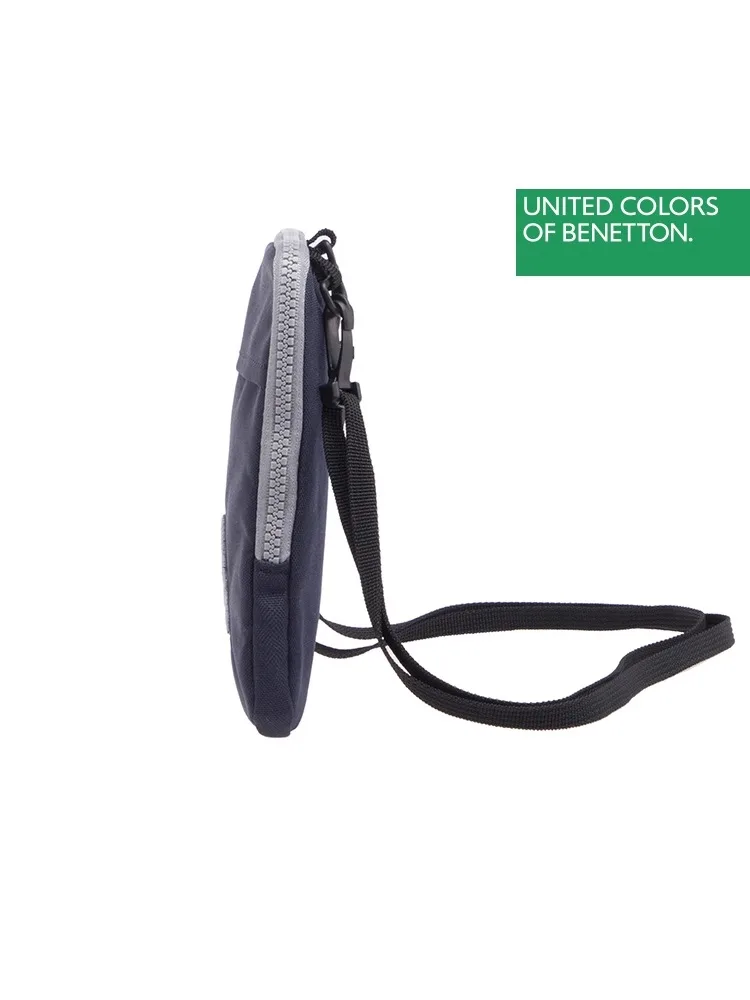 Benetton Canvas Phone Bag Unisex Crossbody  Bag with Earphone Hole Sweet College Style Soft Handle Winter Casual Purse