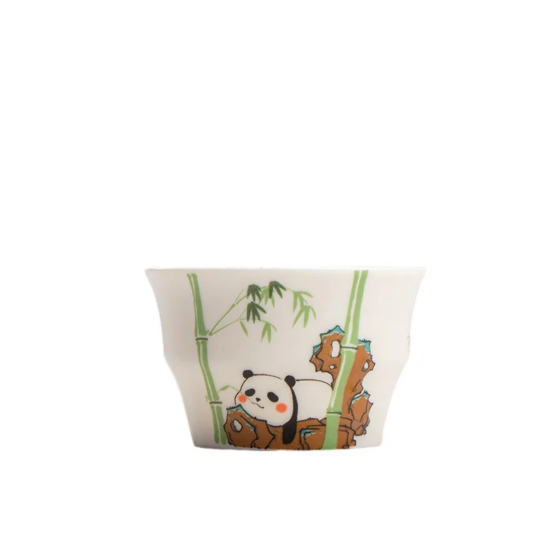 Designer Lu Qingde Panda Series Household Kung Fu Set Jade Clay White Tea Single Cup
