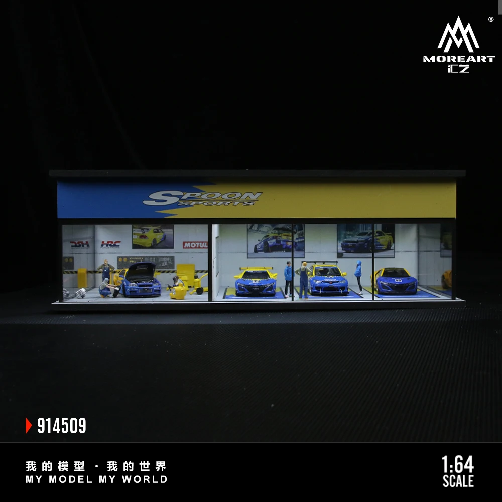 More Art 1:64 Advan/Spoon Exhibition Hall Parking Lot Diorama For Display&Collection&Gift
