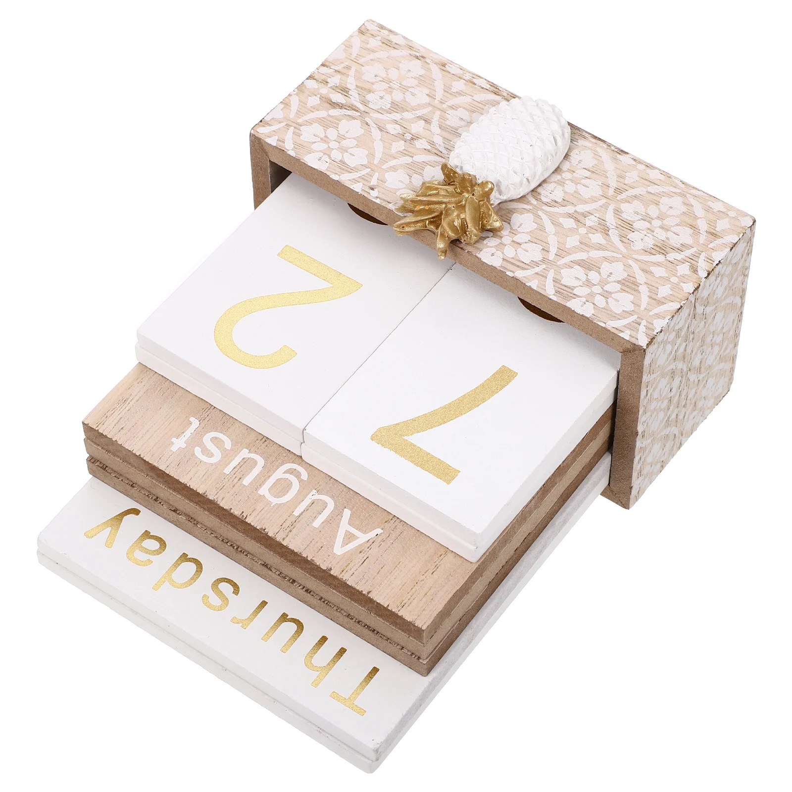 1 set calendario in legno ornamento decorazione creativa da scrivania casa ufficio desktop artigianale calendario da tavolo funzionale ornamento decorativo