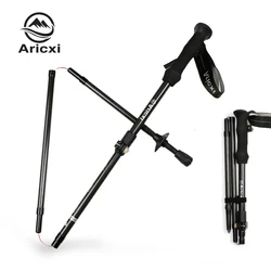 Aricxi Ultralight 4-sections Foldable Adjustable Trekking Poles Carbon Fiber Walking Hiking Sticks