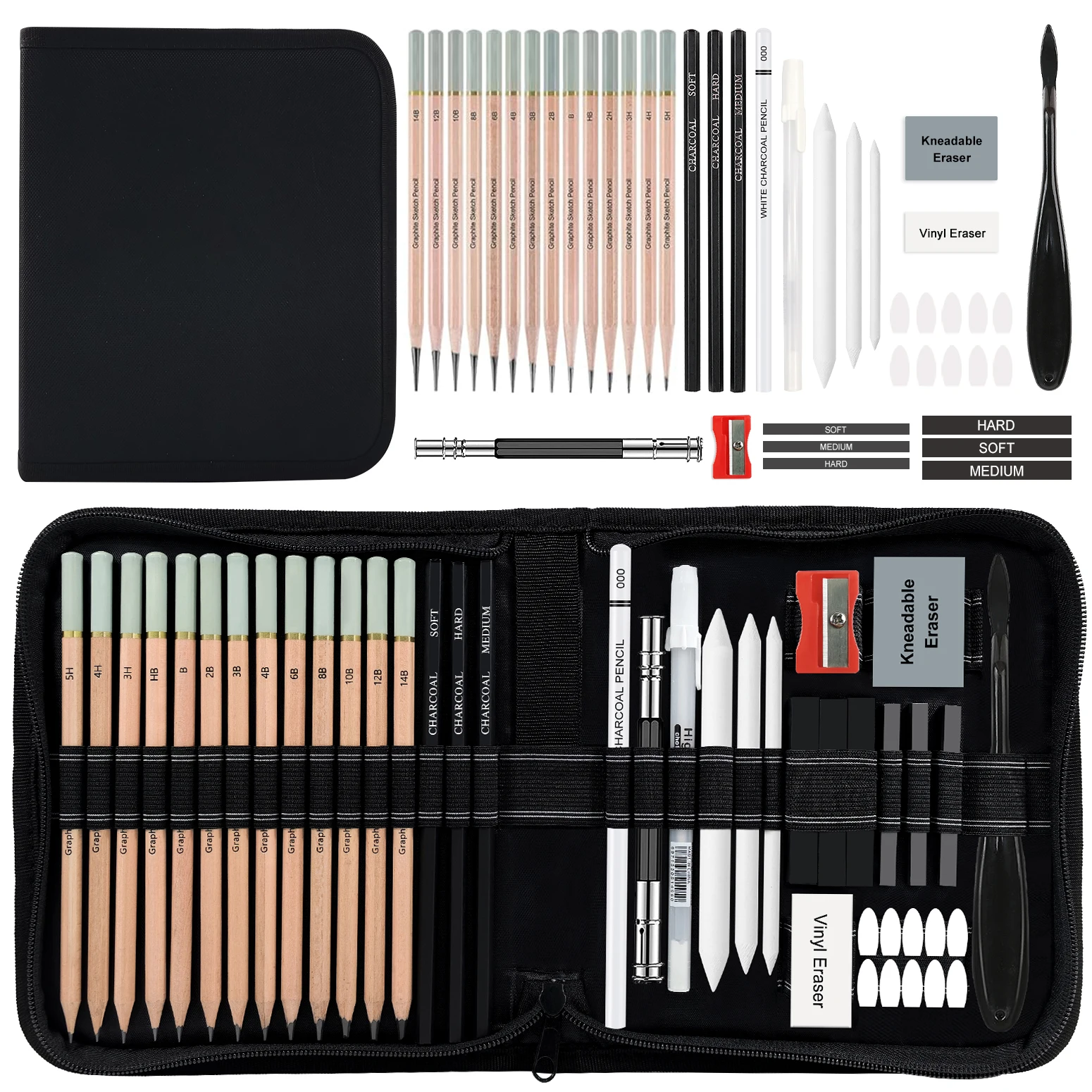 42/44/46/58/60/68 pcs Drawing Kit Sketching Pencil,Art Suppl