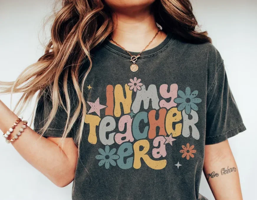 Teacher Era Tshirt for First Day Of School Kindergarten Teacher Back To School Preschool Teacher Shirt cctton Streetwear y2k