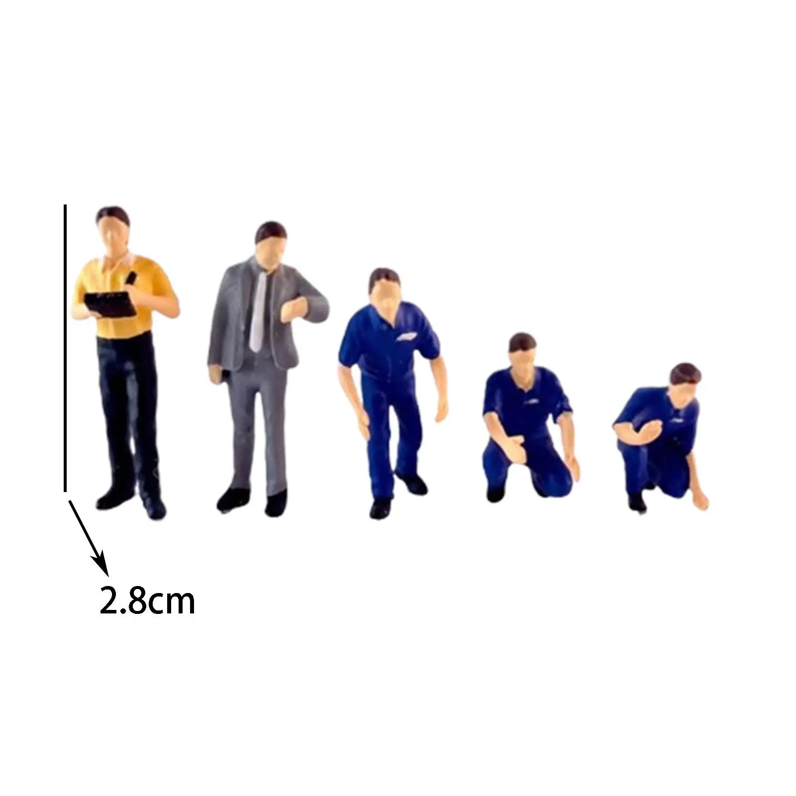 5Pcs 1/64 Scale Diorama Figures Resin Character Repairman for Photo Props DIY Projects Collections Micro Landscape Railway Sets