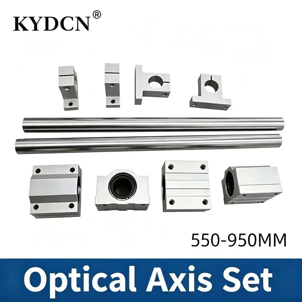 2Pcs Linear Shaft 20/25mm 100‑1450mm + 4Pcs SCS20/25 Linear Bearings + 4Pcs Shaft Support Seats for CNC 3D Printer