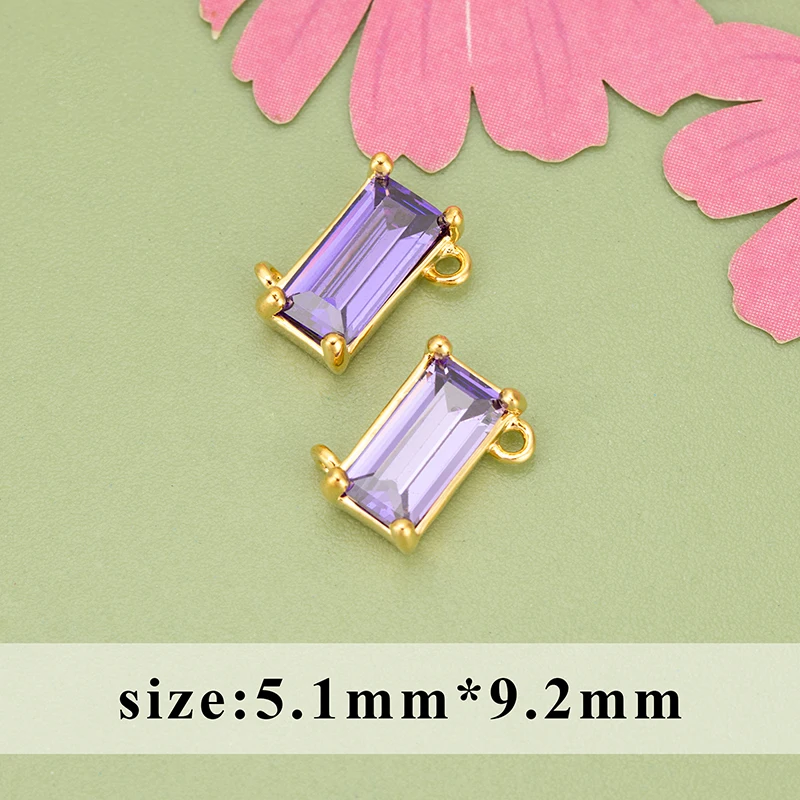assoonas MF57, Schmuckzubehör, 18k vergoldet, Kupfer, nickelfrei, Zirkon, handgefertigt, Anhänger, DIY-Anhänger, Schmuckherstellung, 6 Stück/Lot – Detail 8