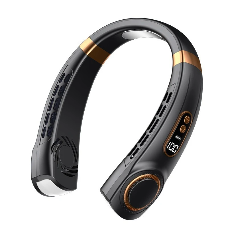 Новинка 2025 года, портативный вентилятор с воротником-халтер, USB-ручной бесшумный многофункциональный безлопастной мини-электрический вентилятор, трансграничный