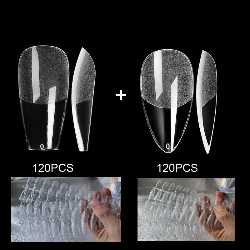 

Накладные ногти пресс-он, тип «Кофин», полуматовые, полное покрытие, средней длины, 240 шт. в упаковке, аксессуары для дизайна ногтей
