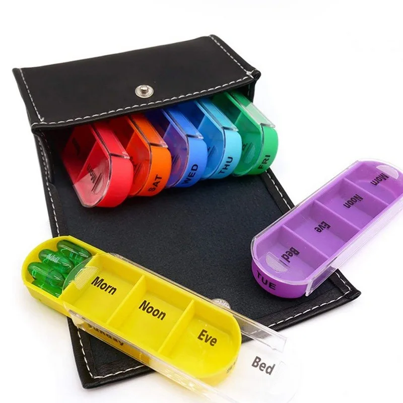 28Grid 7 Day Weekly Pillbox Storage Container Pill Wallet Box Set Medicine Box Organizer Case Wallet Medicine Box Travel Case