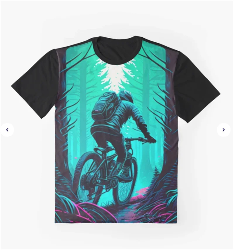 Harajuku 3D Mountain Bike Printed T Shirt Cyclist Cycling Lovers Graphic T-shirts For Men Fashion Cool Tee Shirts Gym Tee Shirts