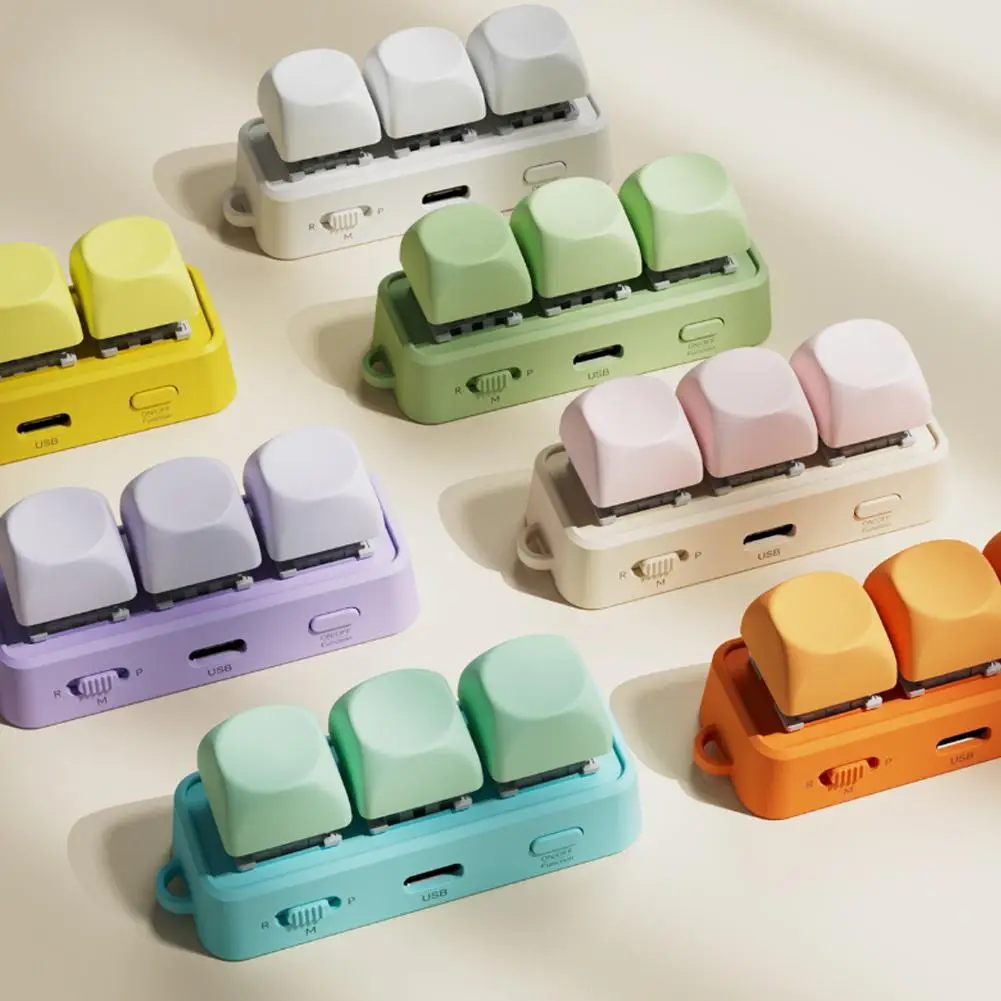 

Портативная мини-клавиатура Hanlinyue Free3 Bluetooth RGB с возможностью горячей замены, 3 клавиши, для чтения электронных книг, перелистывания страниц, аксессуар для ПК