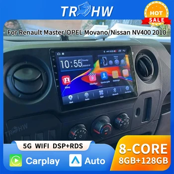 Radio samochodowe z nawigacją GPS Android Auto Stereo Carplay bez 2din do Nissan NV400, Opel Movano, Renault Master III 3 2010-2019