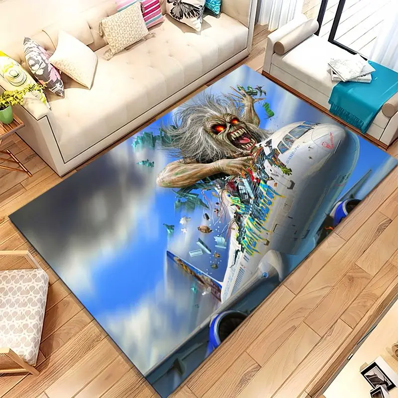 Eddie I-Iron M-Maiden Cartoon Sign Soft Non-Slip Large Area Rug for Living Room,Bedroom Playroom Carpet Mat for Sofa,Home Decor