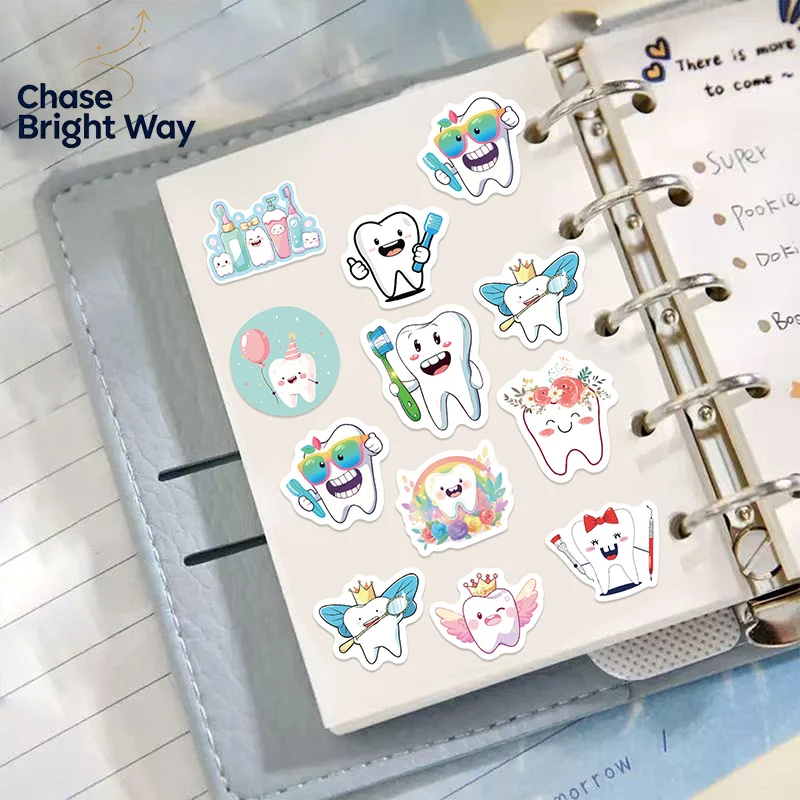 500pc Teeth Themed Cartoon Stickers, Cute Graffiti Decals For Kids Students, Stationery Laptop Decor, Dental Clinic Reward Gifts
