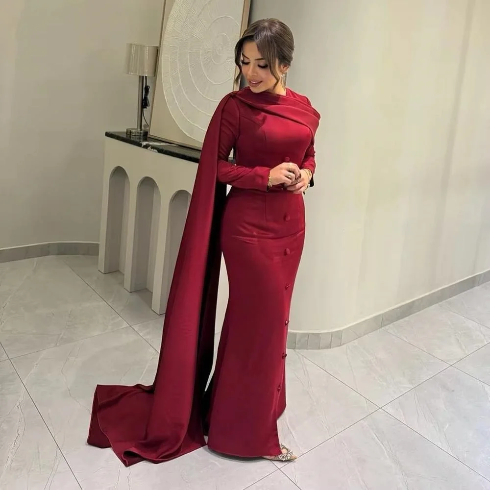 

Customized O-neck Mermaid Exquisite Zipper Evening Dress Charming Long Sleeve Prom Dress Floor Length Party Gown вечернее плать