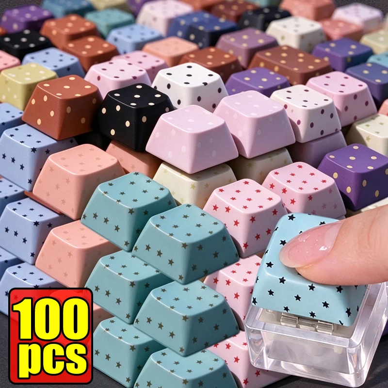 Push Button Switch Tester Fidget Toy Polka Dot Keychain Stress Relief Key Ring Desk Toy Gift