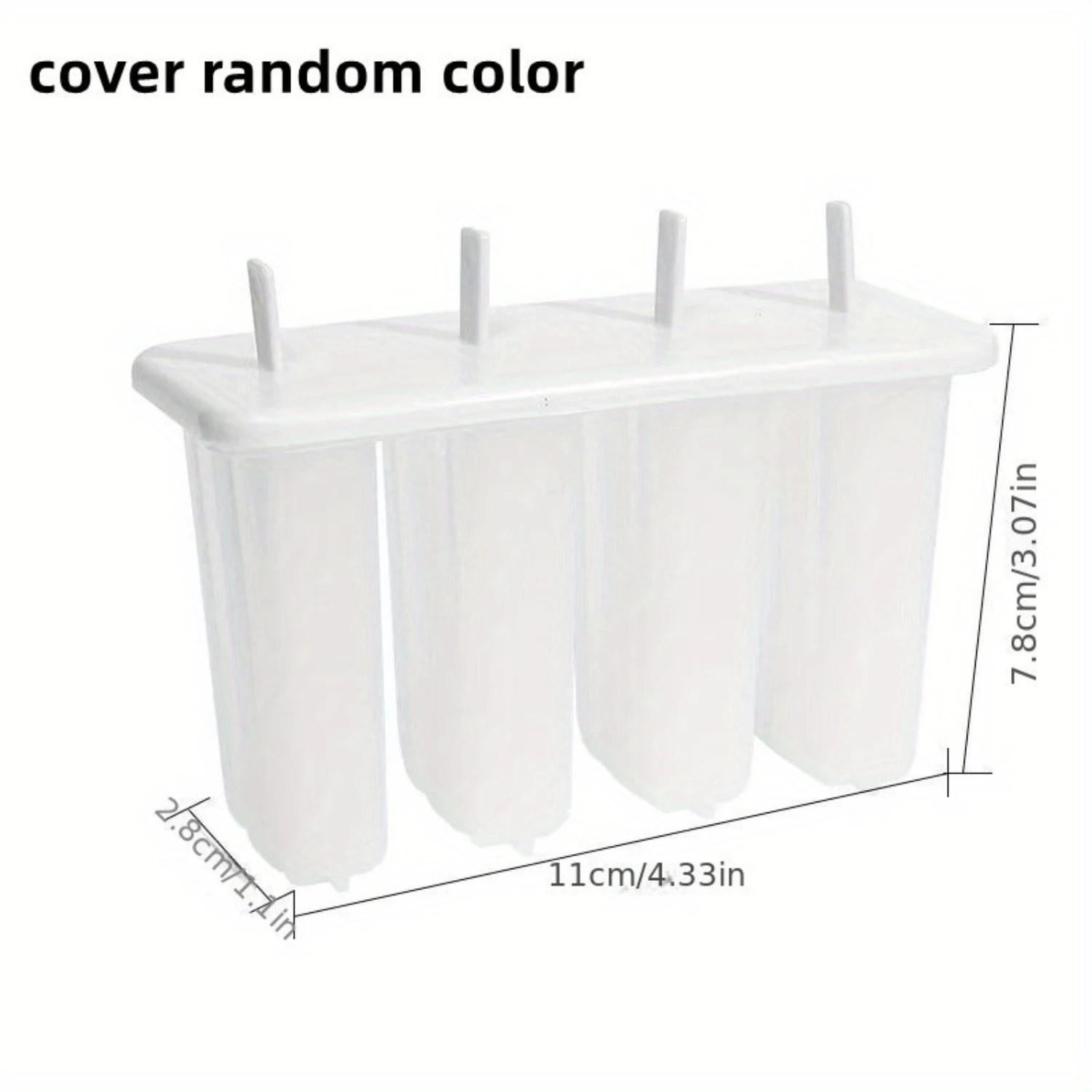 مجموعة قوالب مصاصة الآيس كريم ذات 4 تجويف مع أغطية - خالية من مادة Bpa، سهلة الاستخدام، أداة متينة للآيس كريم والحلويات محلية الصنع