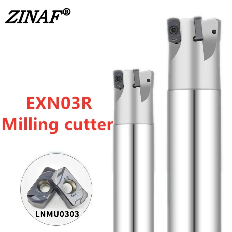 EXN03R High Feed Milling Tool Holder EXN03 LNMU LNMU0303 LNMU0303ZER Carbide Insert 2 Side Indexable CNC Machine Support EXN03R