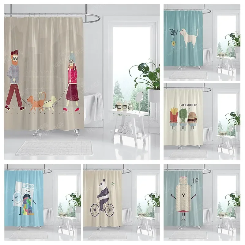 Waterproof fabric shower curtain Bathroom curtain accessories 180x200 Bath curtain for shower 240*200 cartoon cute decor 240x200