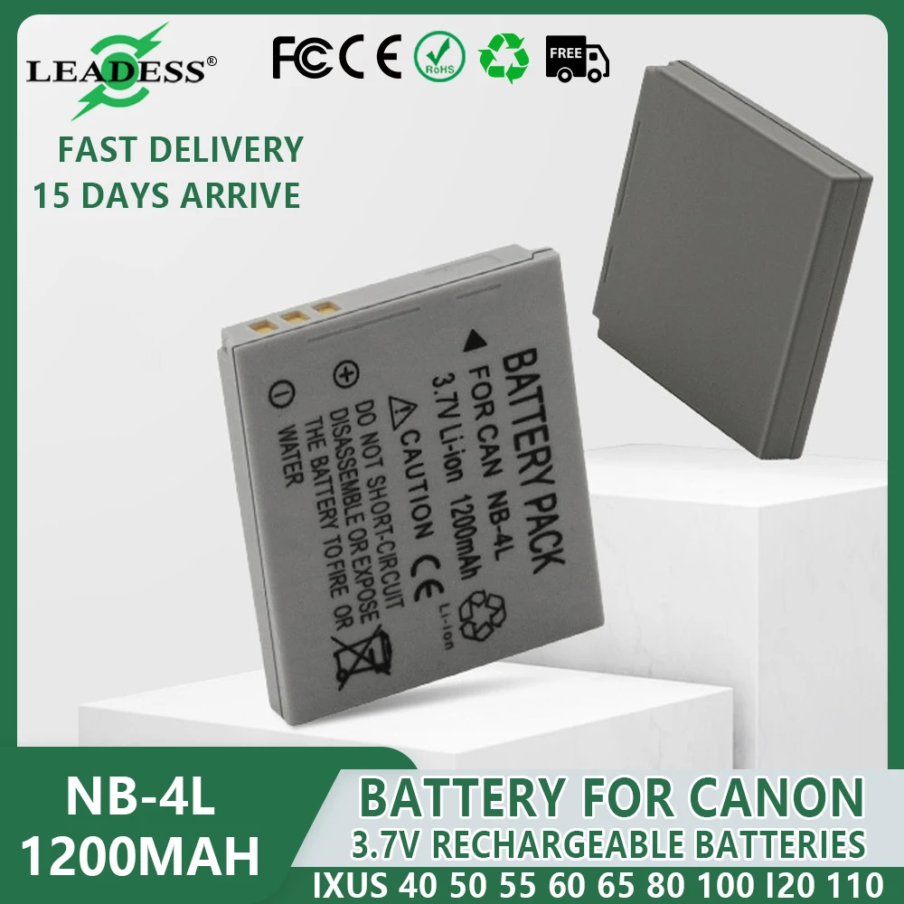 NB-4L Battery 1200mah for Canon IXUS 30 40 50 55 60 65 80 100 I20 110 115 120 130 IS 117 220 225 230 255 NB 4L NB4L Batteries