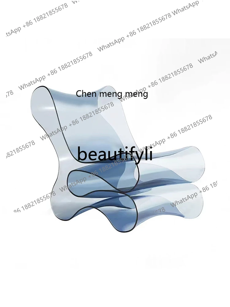 

Italian minimalist design noodle chair household model room living room transparent acrylic chair casual backrest single chair