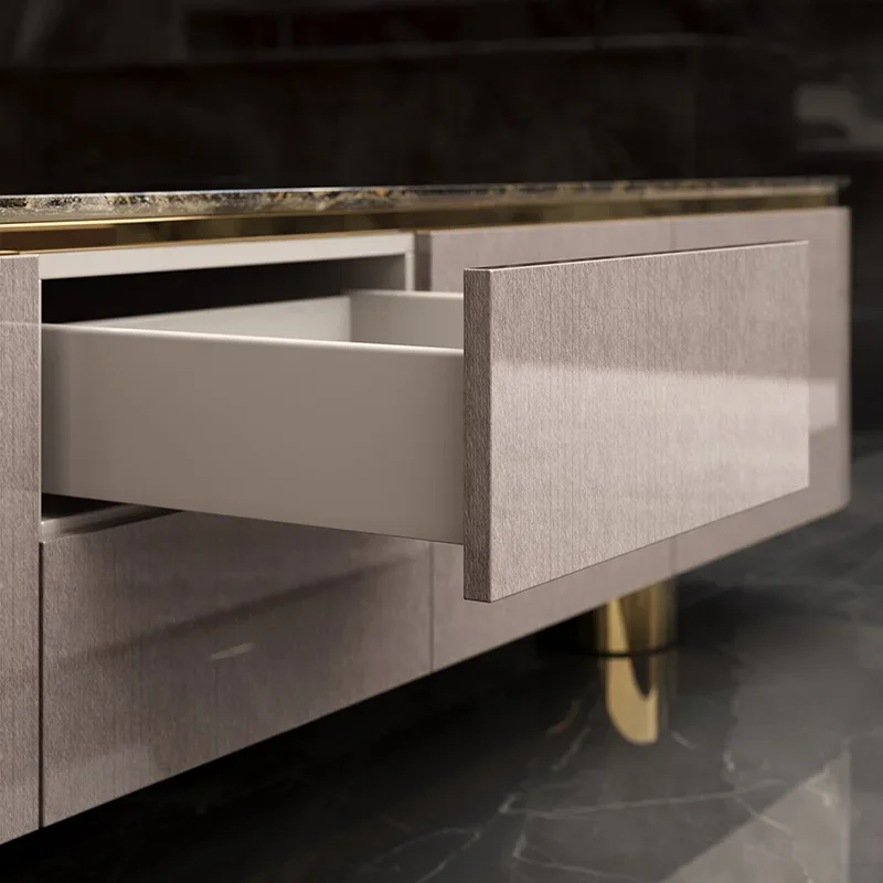 A cabinet storage integrated large apartment light luxury storage bedroom luxury stone