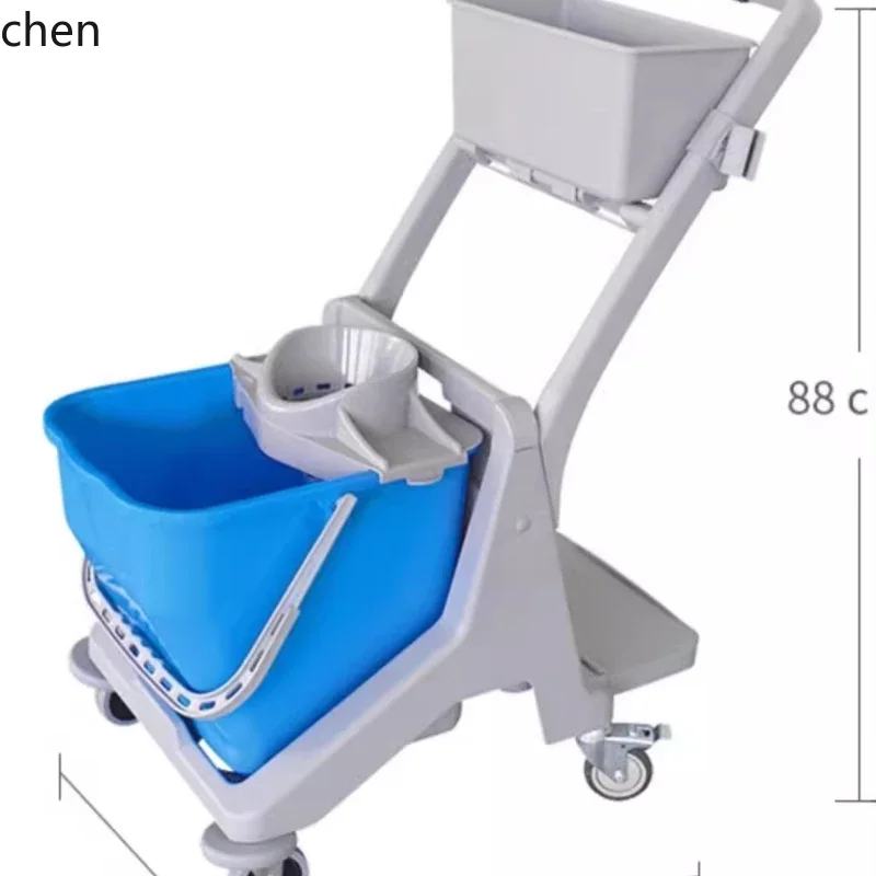D28  multifunctional cleaning service trolley round head floor mop squeeze bucket with wheel mini