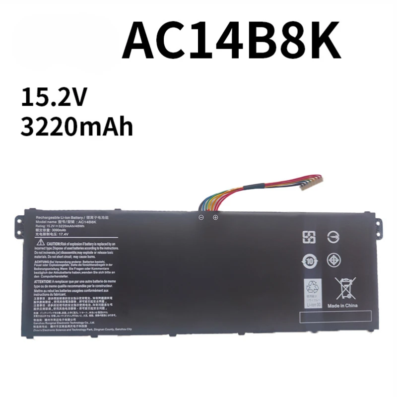 AC14B8K 15.2V 3220mAh for Acer Aspire E3-721/Es1-311/R7-371TP/E5-771/ES1-711/V3-111/E5-771G/R3-131T Laptop Batteries