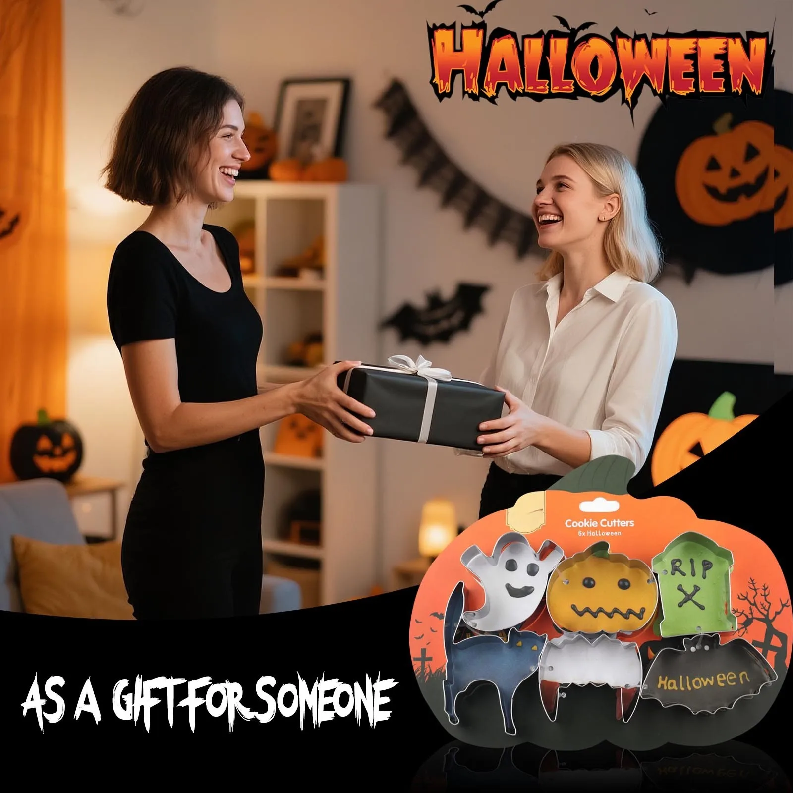 Stainless Steel Halloween Cookie Baking Tools Set Pumpkin Spider Cookie Cutter Pieces Complete Baking Utensils Home Goods