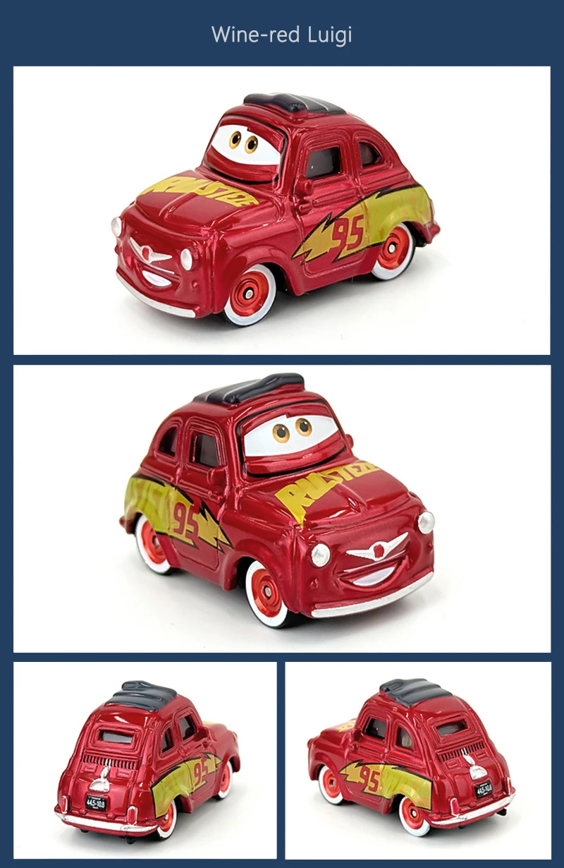Cars 2 3 Lightning McQueen Mater Sheriff Flo Doc Hudson Rot 1:55 Legierungs-Druckguss-Automodell Kinderspielzeug Geschenk – Detail 10